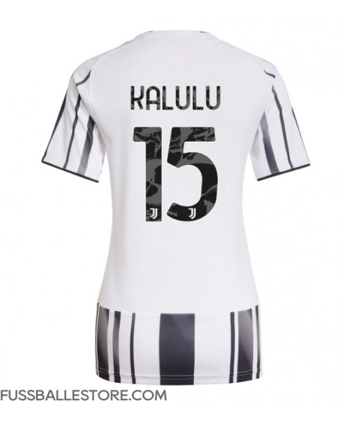 Günstige Juventus Pierre Kalulu #15 Heimtrikot Damen 2025-26 Kurzarm Günstige Juventus Pierre Kalulu #15 Heimtrikot Damen 2025-26 Kurzarm